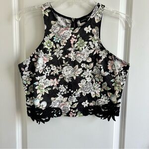 Floral Sleeveless Women's Crop Top